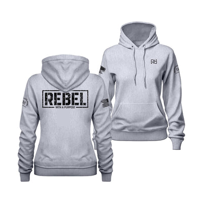 Heather Grey Women's Rebel With A Purpose Back Design Hoodie