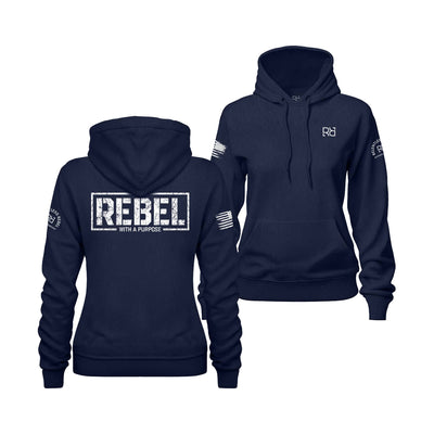 Navy Blue Women's Rebel With A Purpose Back Design Hoodie