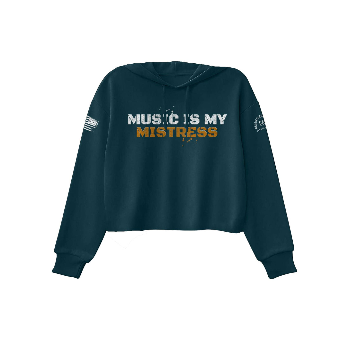 Atlantic Women's Music Is My Mistress Front Design Cropped Hoodie