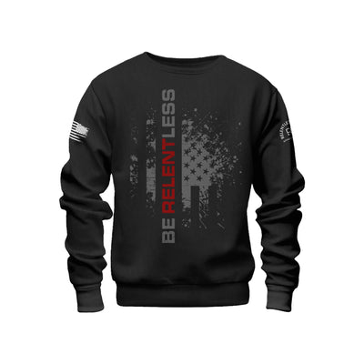 Solid Black Be Relentless Front Design Sweatshirt