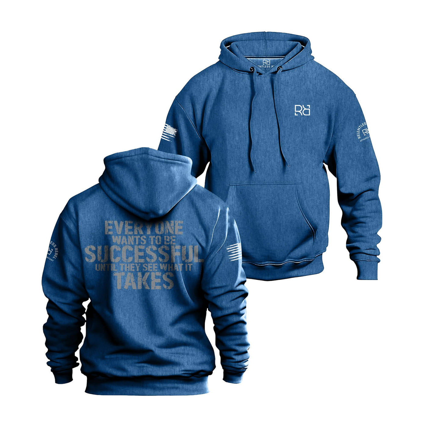 Royal Heather Men's Everyone Wants to Be Successful Back Design Hoodie