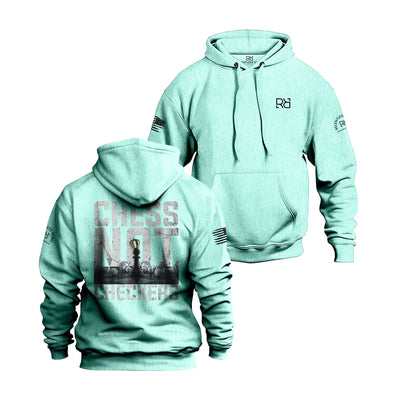 Mint Men's Chess Not Checkers Back Design Hoodie