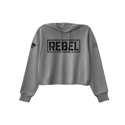 Deep Heather Women's Rebel With A Purpose Front Design Cropped Hoodie
