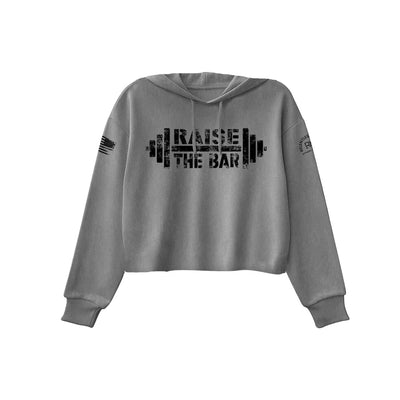 Deep Heather Women's Raise the Bar Front Design Cropped Hoodie