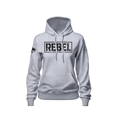Heather Grey Women's Rebel With A Purpose Front Design Hoodie