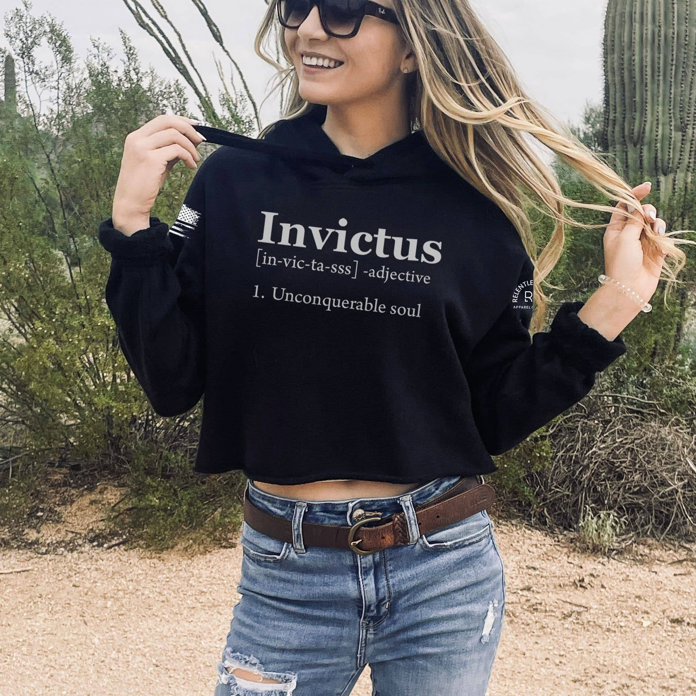 Invictus | Front | Women's Cropped Hoodie