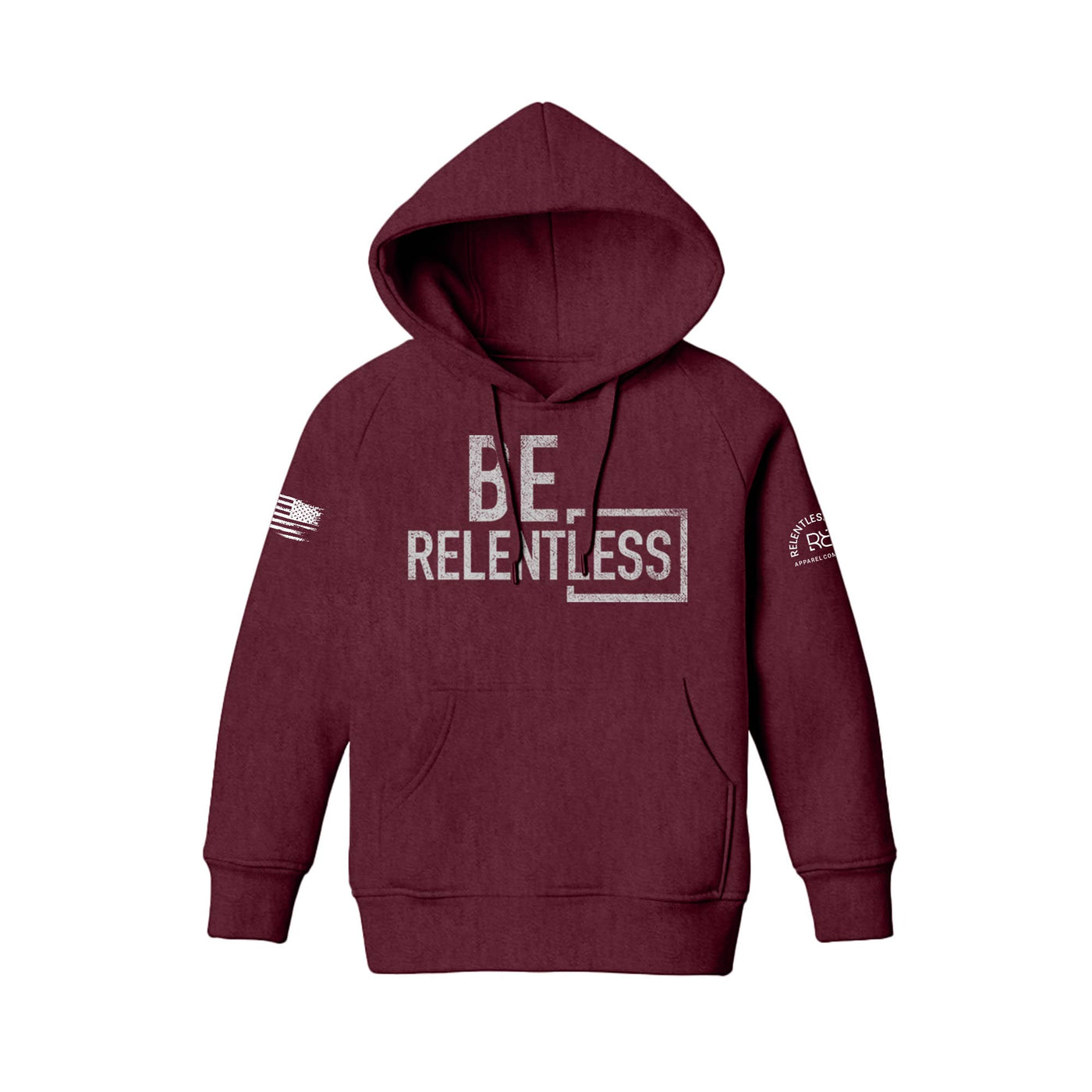Maroon Youth Be Relentless Front Design Hoodie