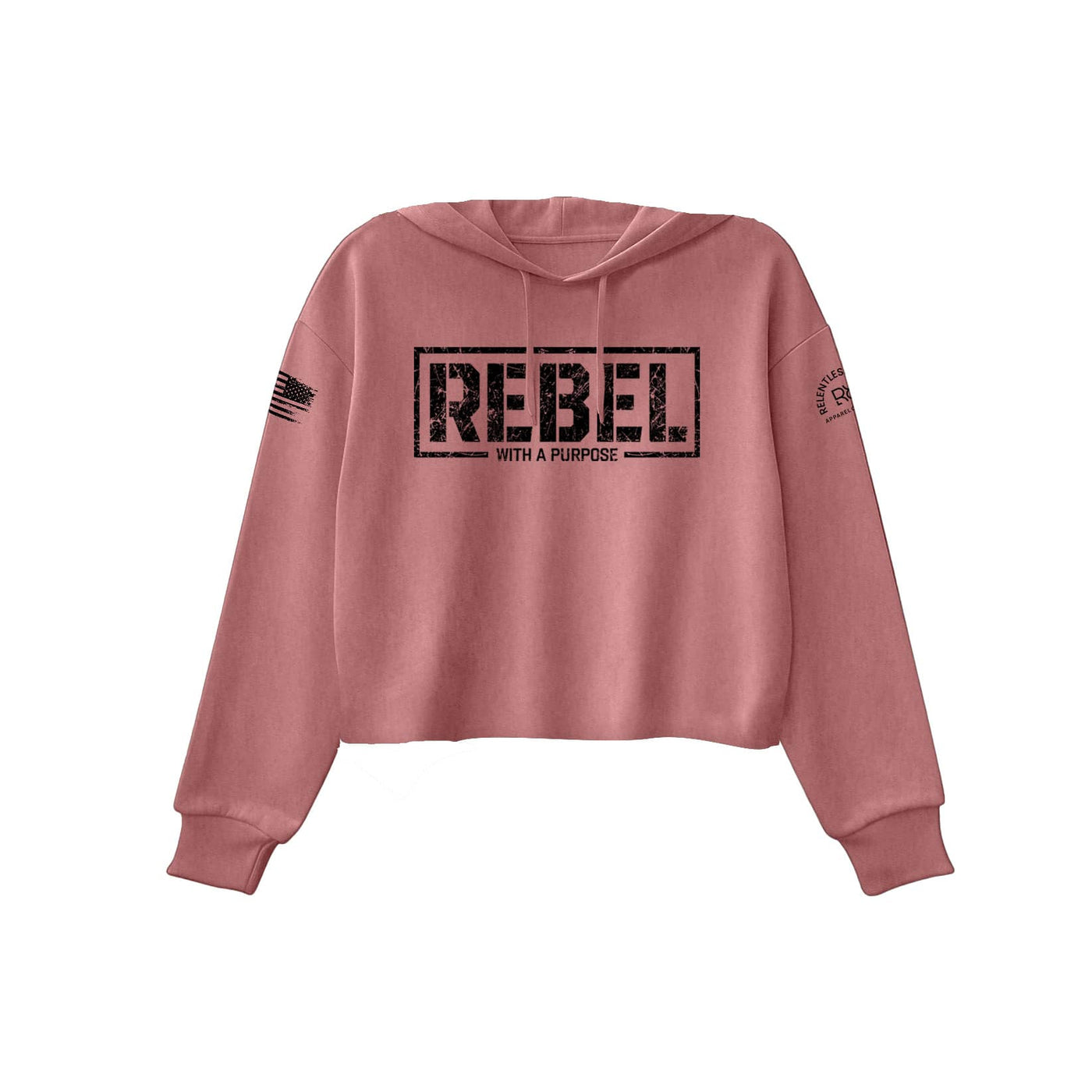 Mauve Women's Rebel With A Purpose Front Design Cropped Hoodie