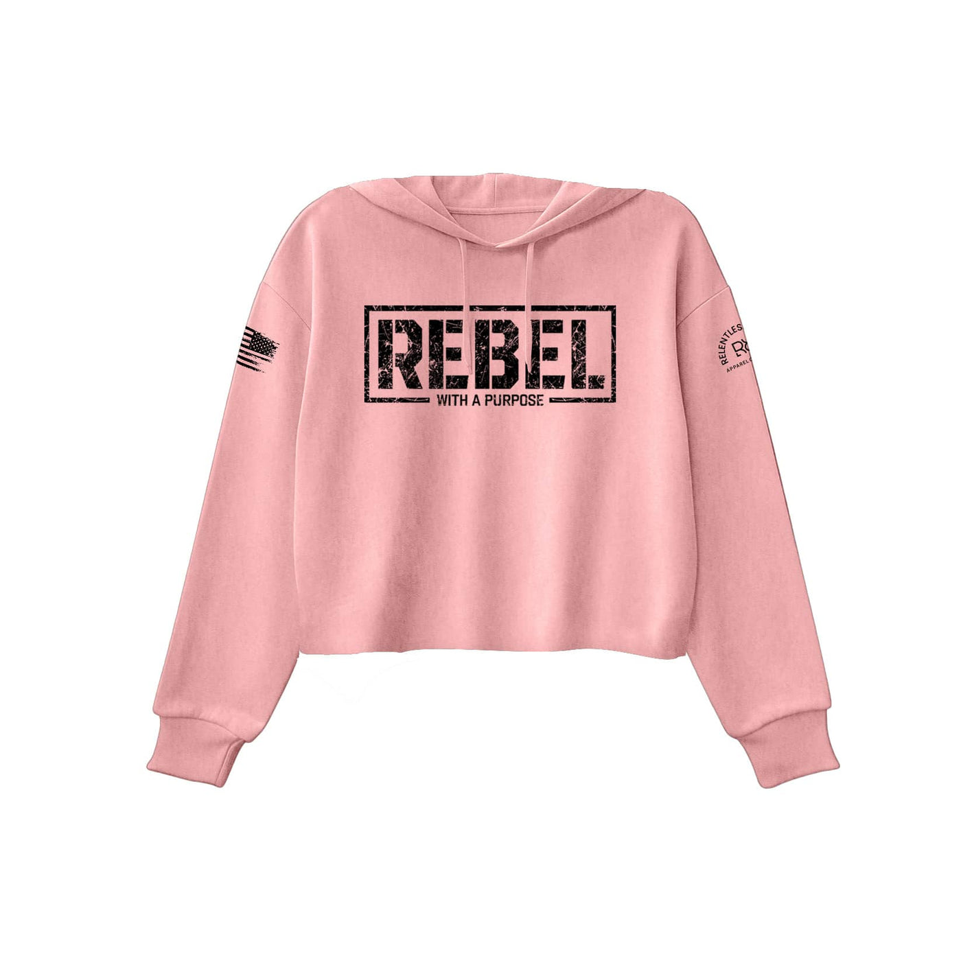 Pink Women's Rebel With A Purpose Front Design Cropped Hoodie