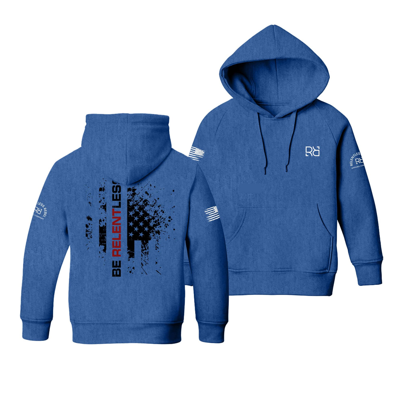 Royal Heather Youth Be Relentless Back Design Hoodie