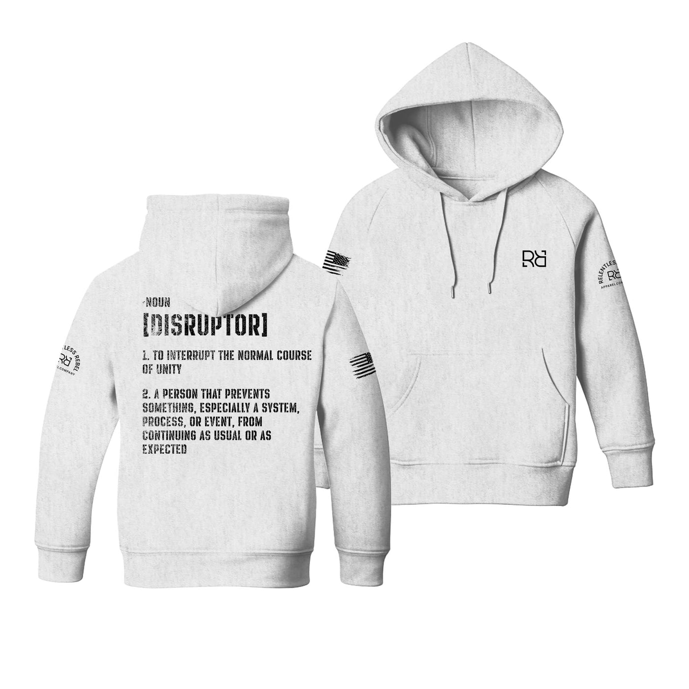 Relentless White The Disruptor Back Design Youth Hoodie