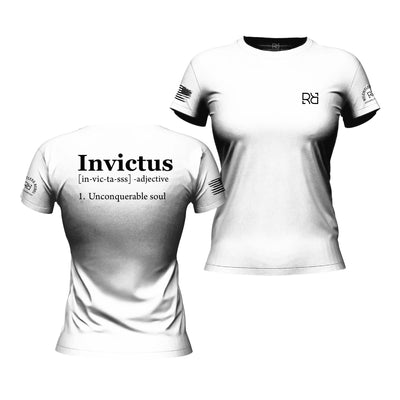 Relentless White Women's Invictus Back Design Tee