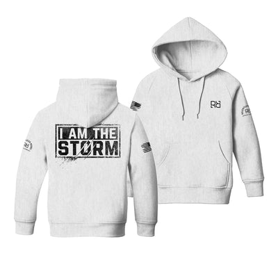 Relentless White Youth I Am The Storm Back Design Hoodie