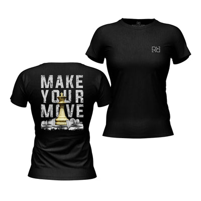 Solid Black Women's Make Your Move Back Design Tee
