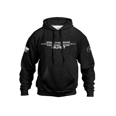 Solid Black Men's Only Those Who Care About You...Front Design Hoodie