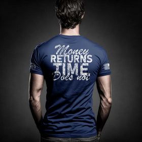 Money Returns - Time Does Not | Blue | Premium Men's Tee