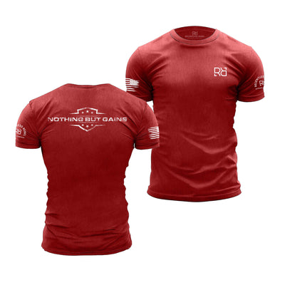 Heather Red Men's Nothing but Gains Back Design Tee