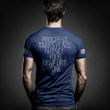 Progress Takes Place Outside Your Comfort Zone | Blue | Premium Men's Tee
