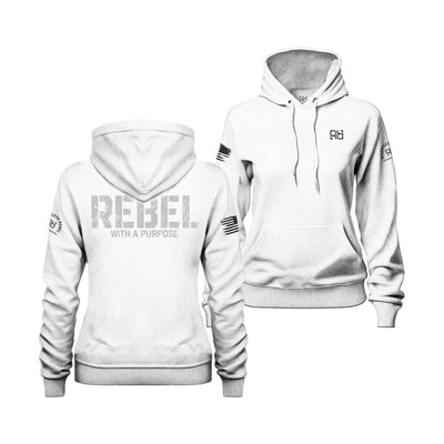 Relentless White Women's Rebel With A Purpose Back Design Hoodie
