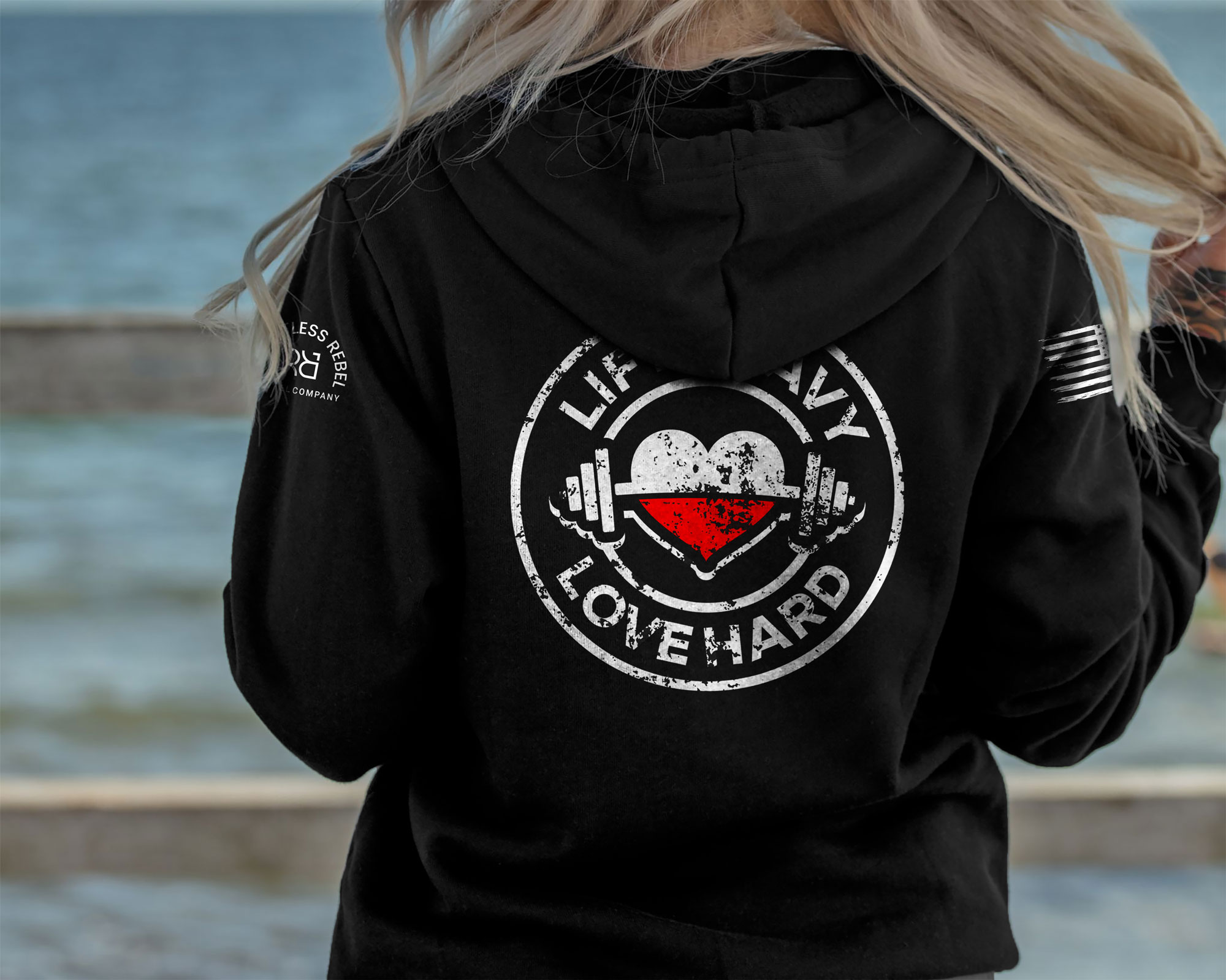 Women's Lift Heavy Love Hard Black hoodie