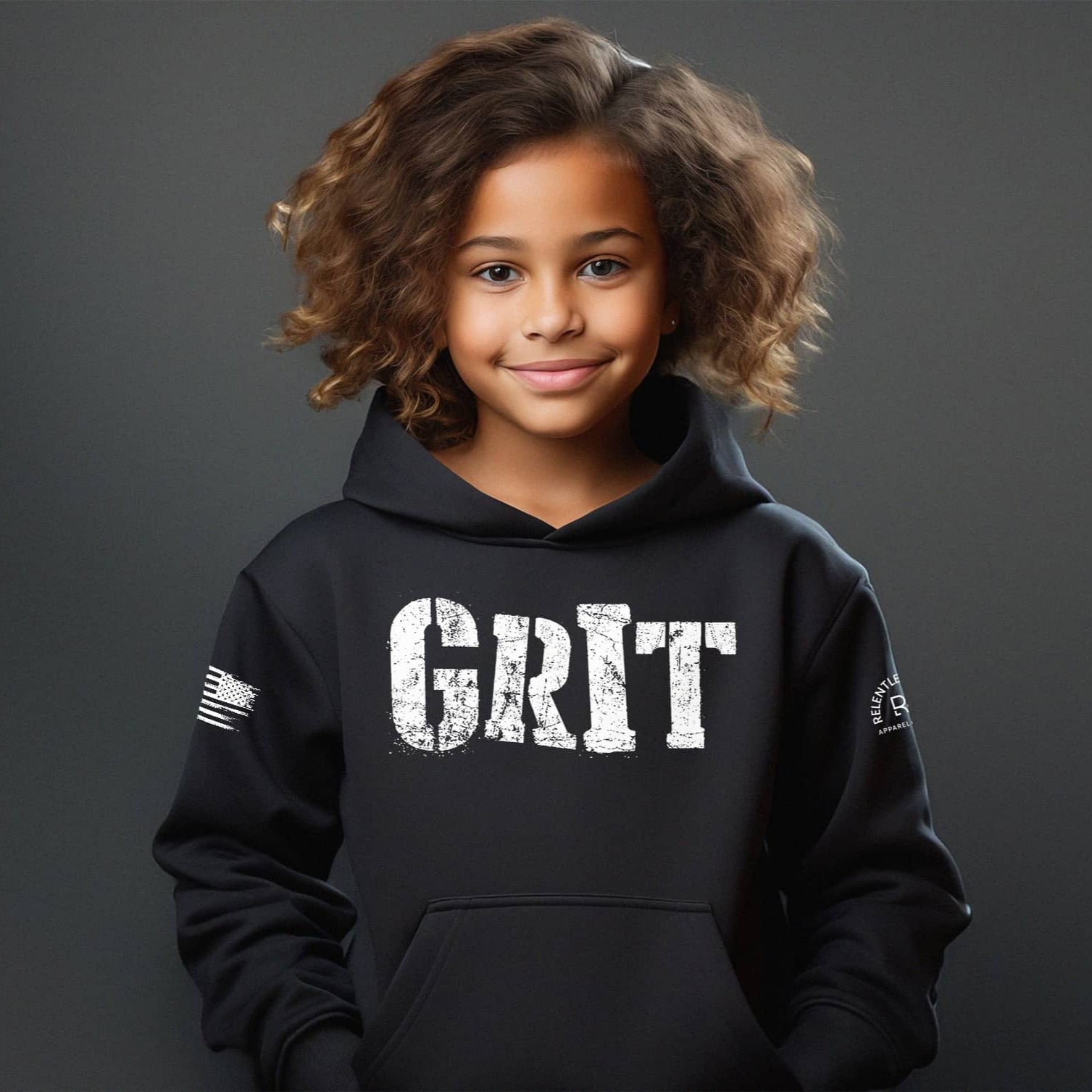 REBEL ESSENTIALS BOYS FLEECE HOODIE - BLACK main image 0