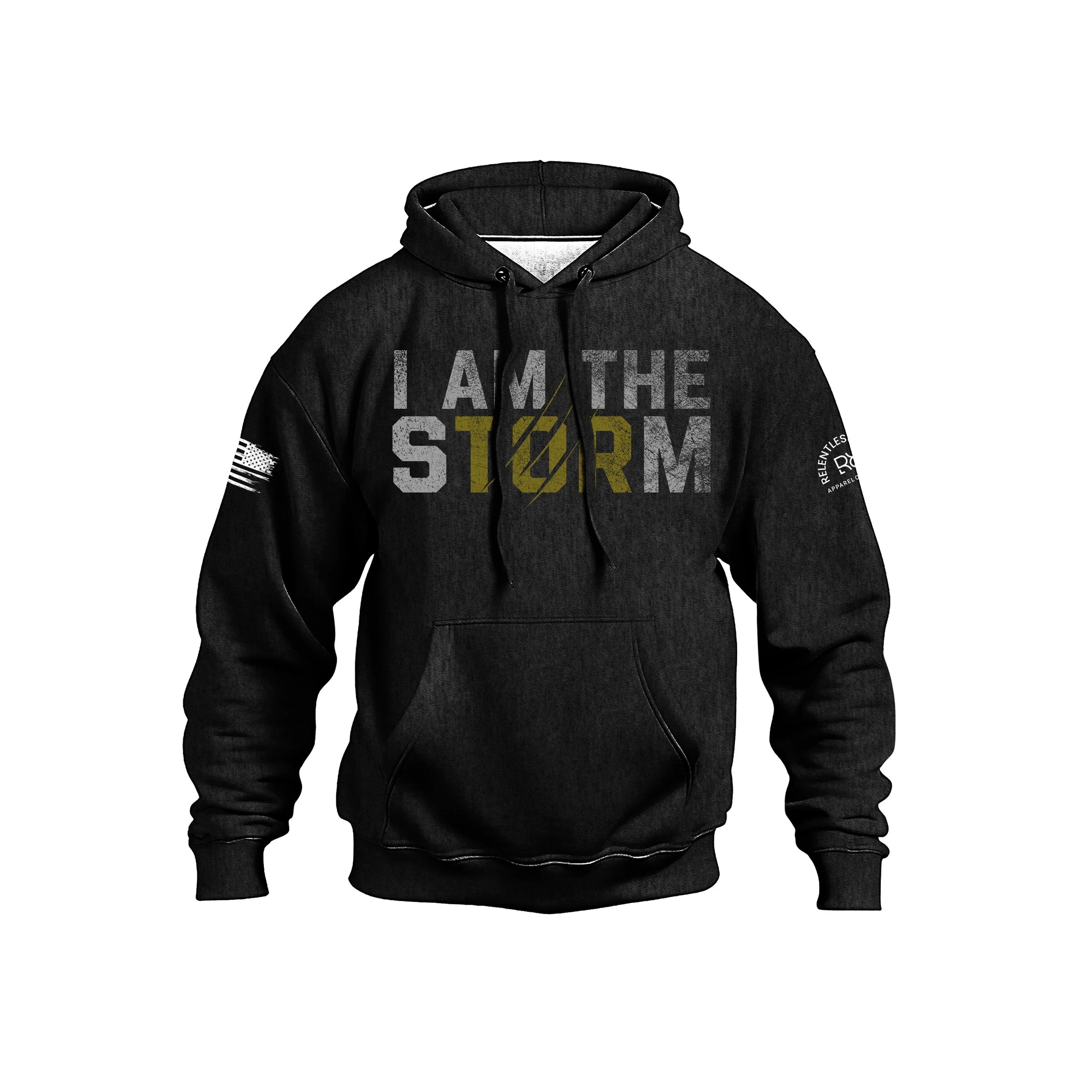 Front design I Am The Storm front pocket hoodie