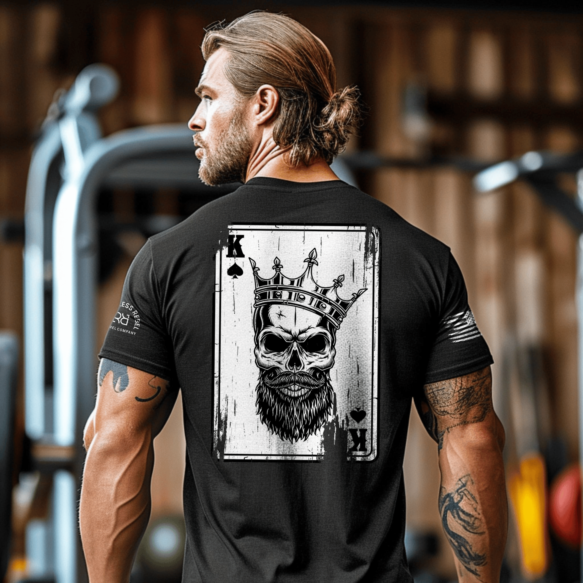 Black Rebel King back printed hoodie