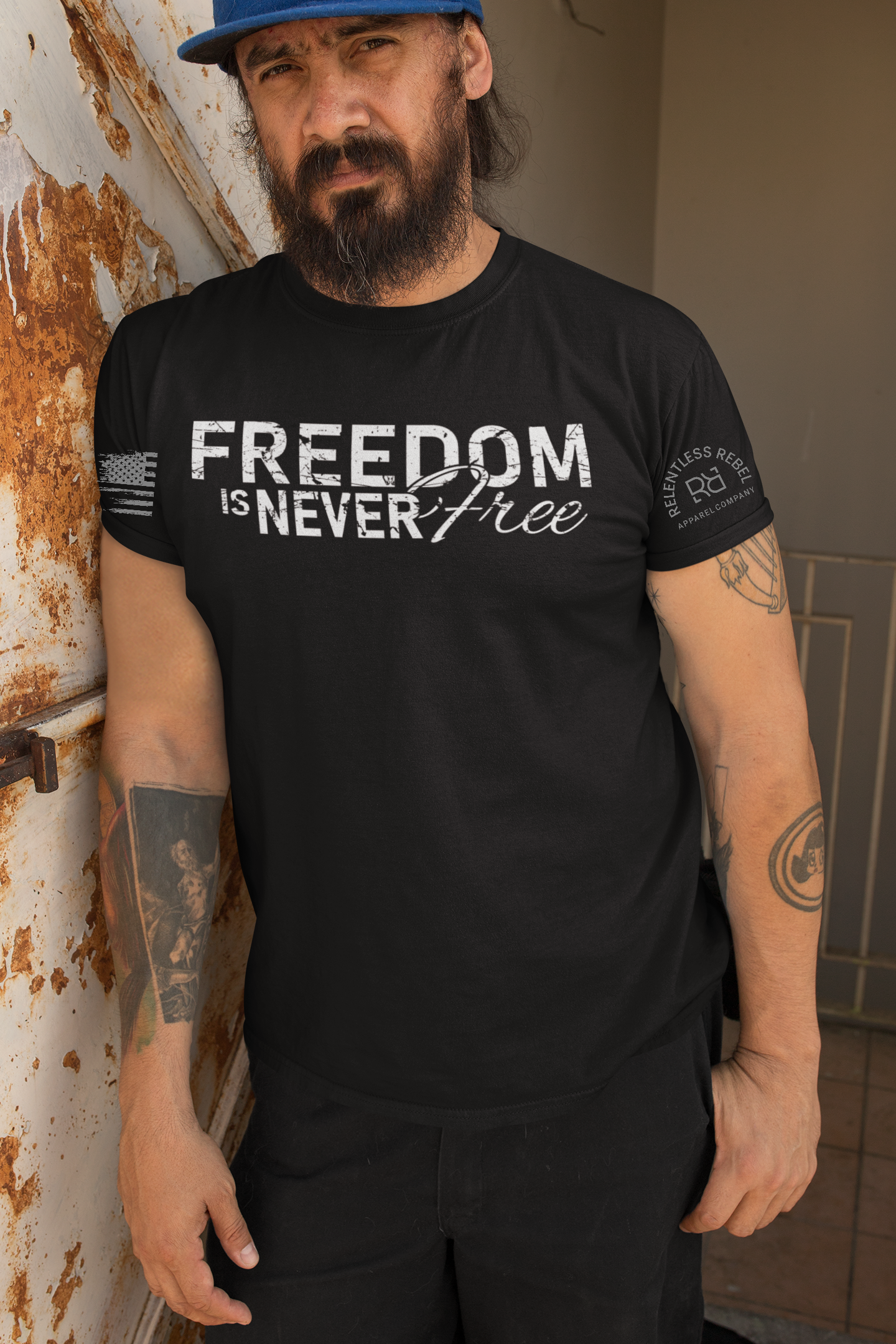Freedom is Never Free front design t-shirt