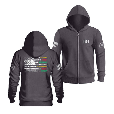 Charcoal Heather A Veteran Zip Up Hoodie