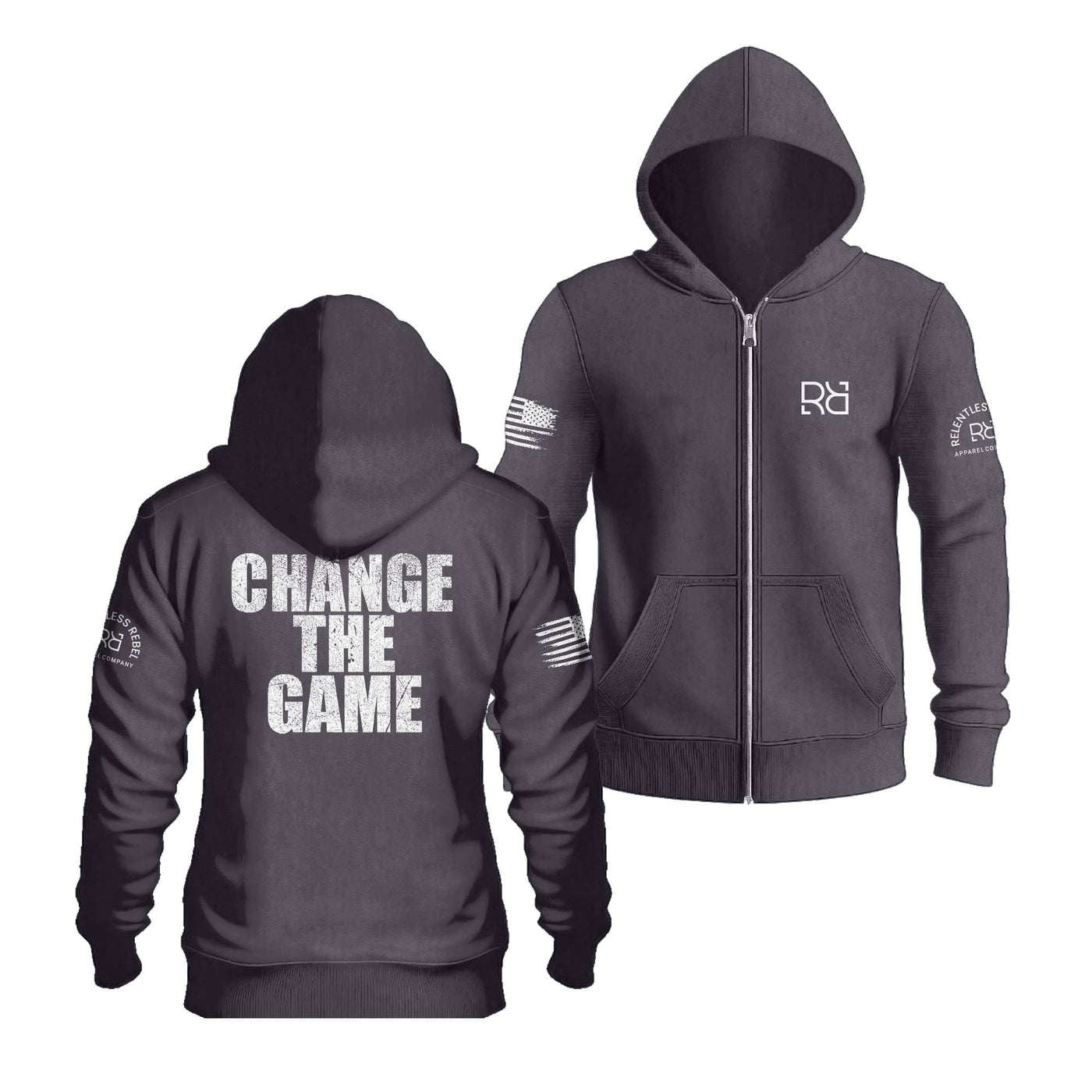 Charcoal Heather Change The Game Zip Up Hoodie