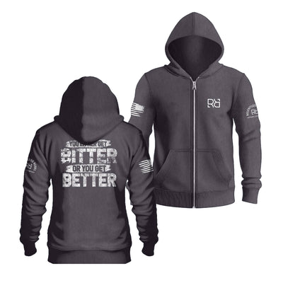 Charcoal Heather You Either Get Bitter or You Get Better | Men's Lightweight Zip Hoodie