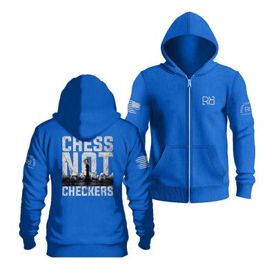 True Royal Chess Not Checkers Back Design Zip Up Hoodie