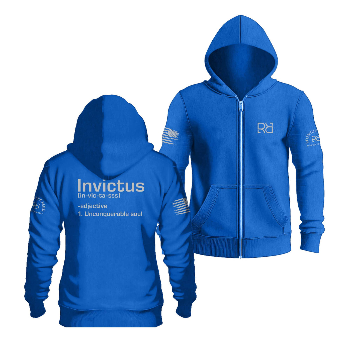 True Royal Invictus Back Design Zip Up Hoodie