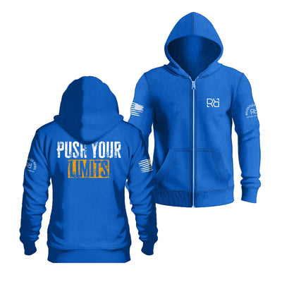 True Royal Push Your Limits Back Design Zip Up Hoodie