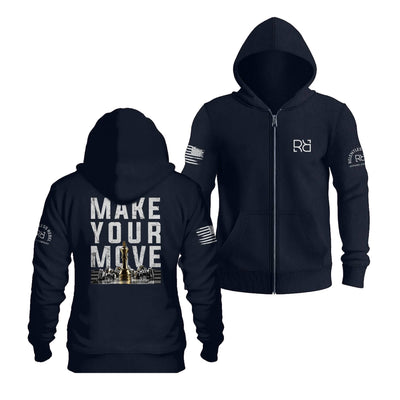 Navy Women's Make Your Move Back Design Zip Up Hoodie