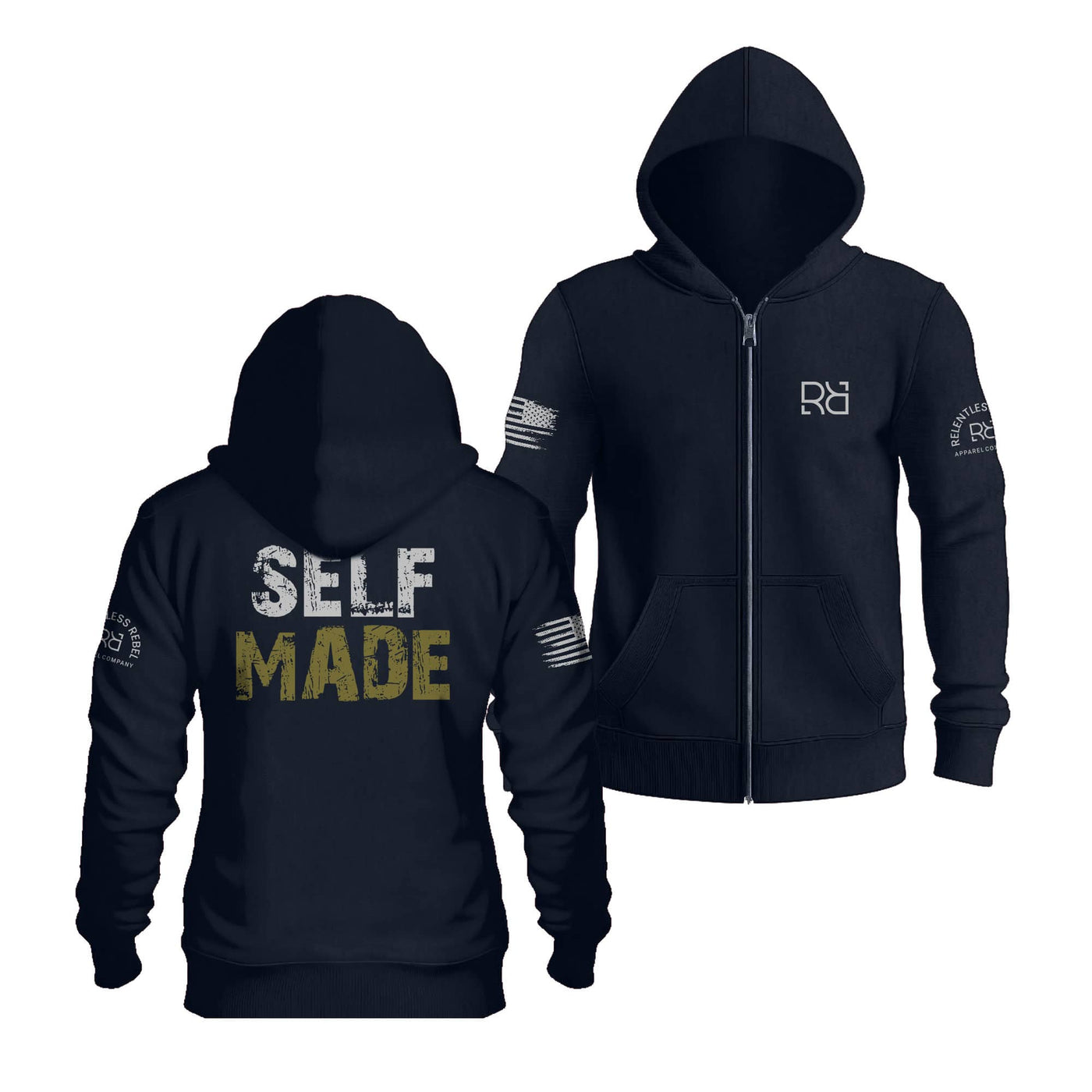 Navy Self Made | Men's Lightweight Zip Hoodie