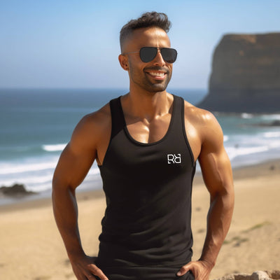 Man wearing Solid Black You Either Get Bitter...Men's Tank Top