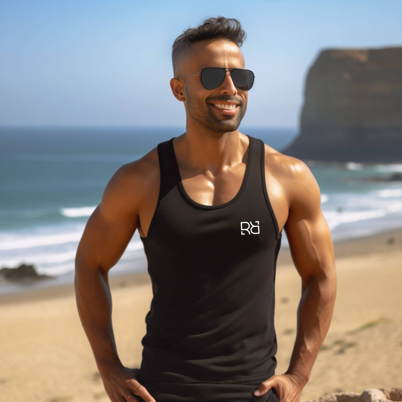 Man wearing Solid Black You Can't Deposit Excuses Men's Tank Top