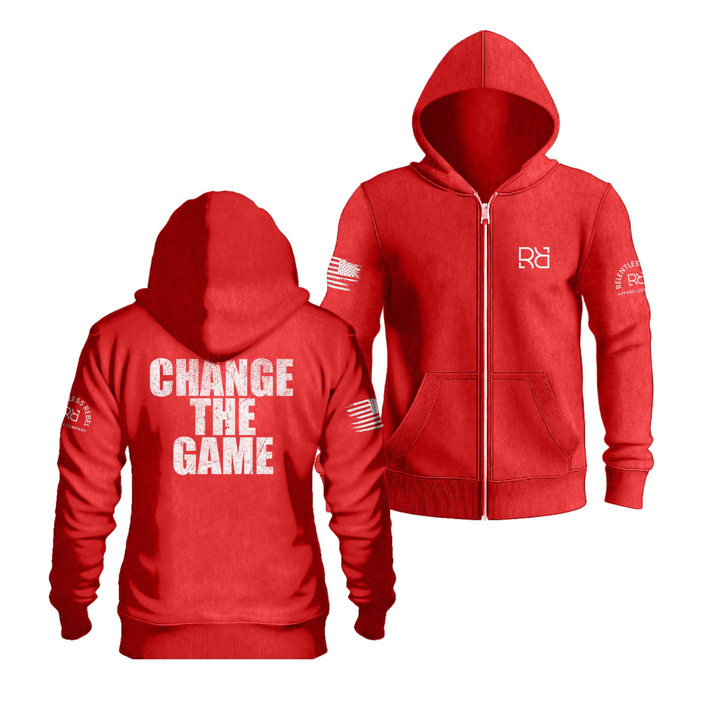 Red Change The Game Zip Up Hoodie