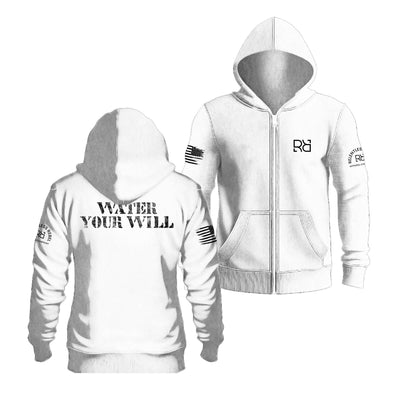 Relentless White Water Your Will | Men's Lightweight Zip Hoodie