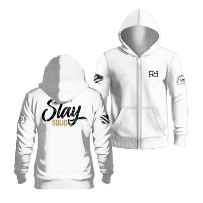 Relentless White Stay Solid | Men's Lightweight Zip Hoodie