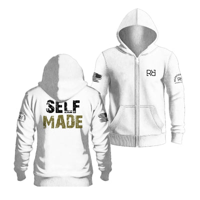 Relentless White Self Made | Men's Lightweight Zip Hoodie