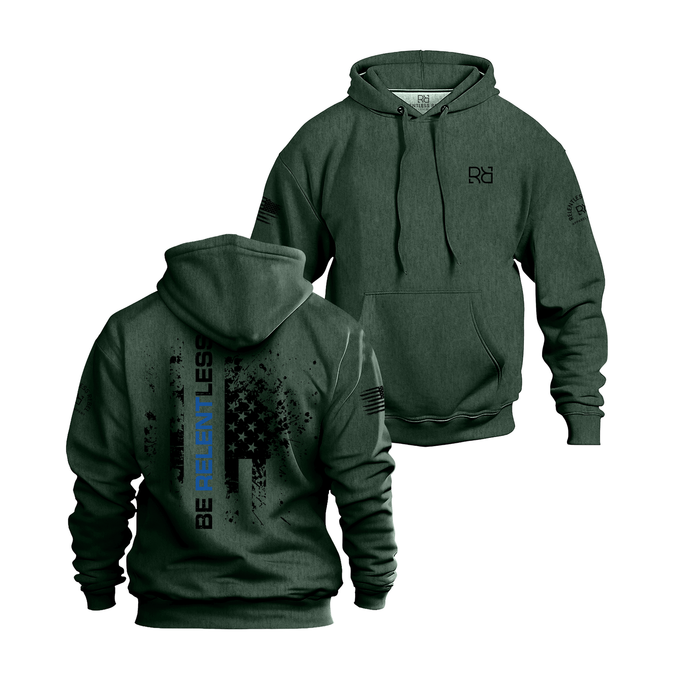 Alpine Green Be Relentless - Law Enforcement Edition Men's Hoodie