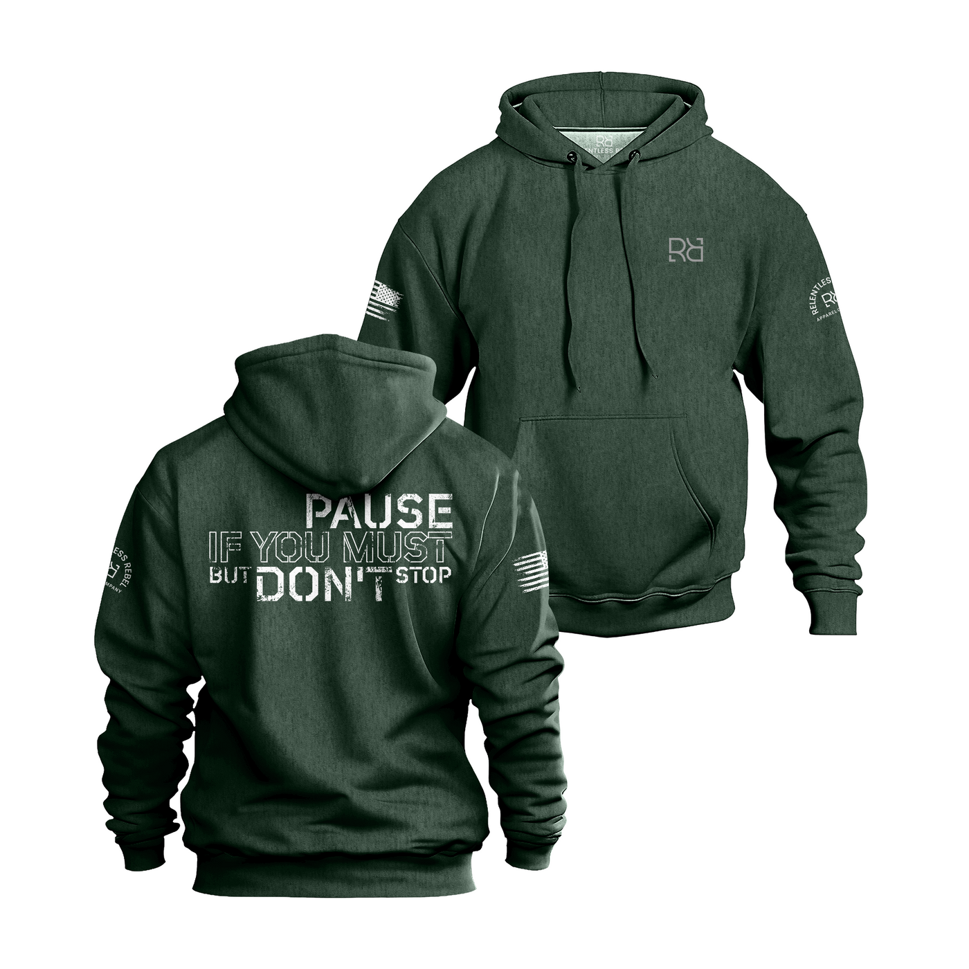 Alpine Green Pause if you must Men's Hoodie