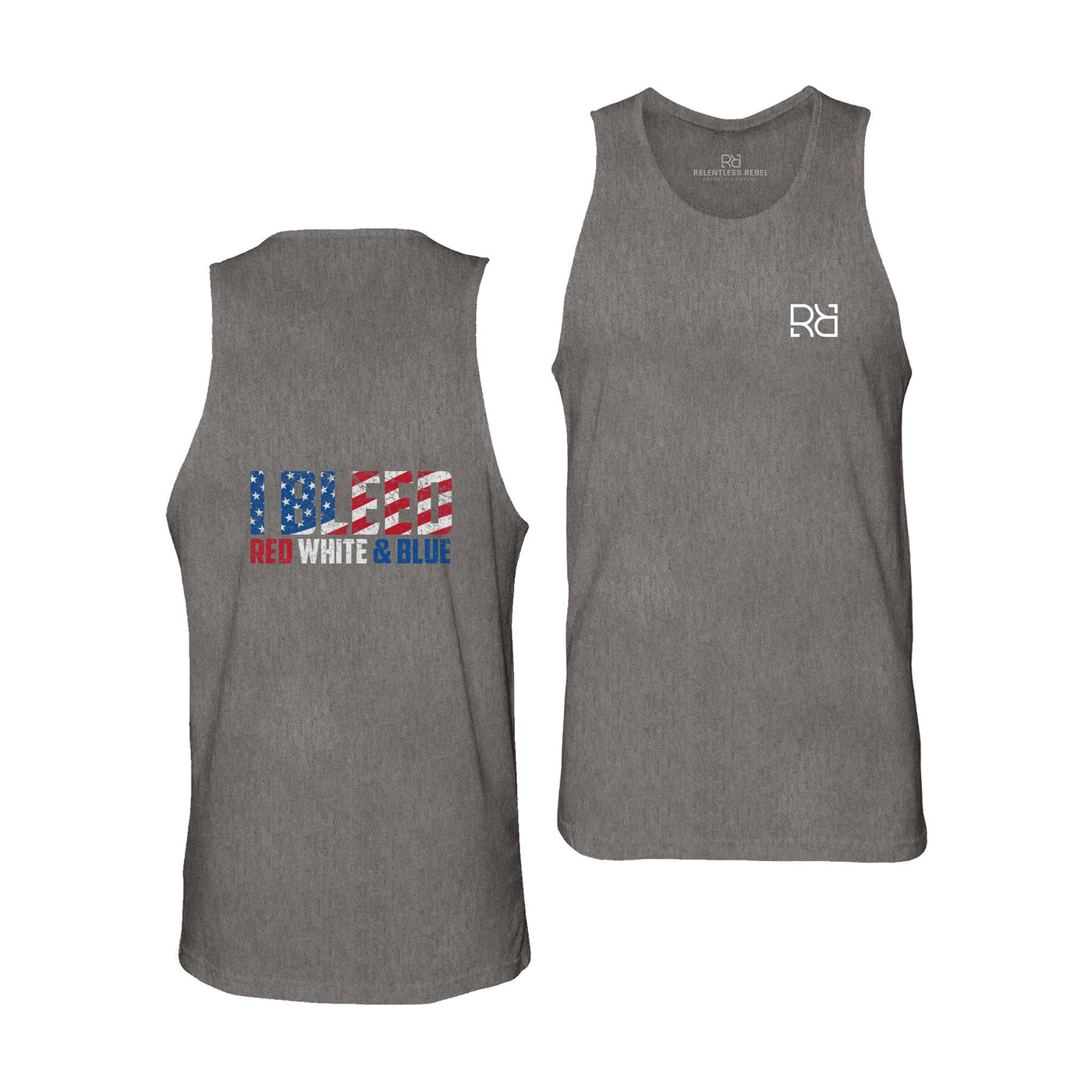 Asphalt Men's I Bleed Red White & Blue Back Design Tank