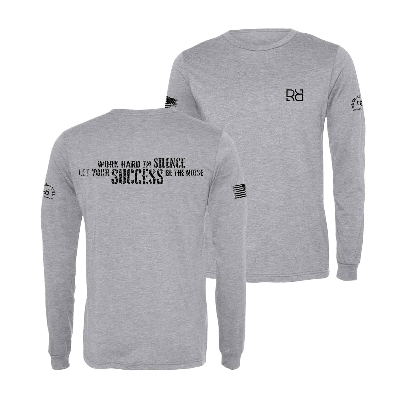 Athletic Grey Work Hard in Silence Men's Long Sleeve