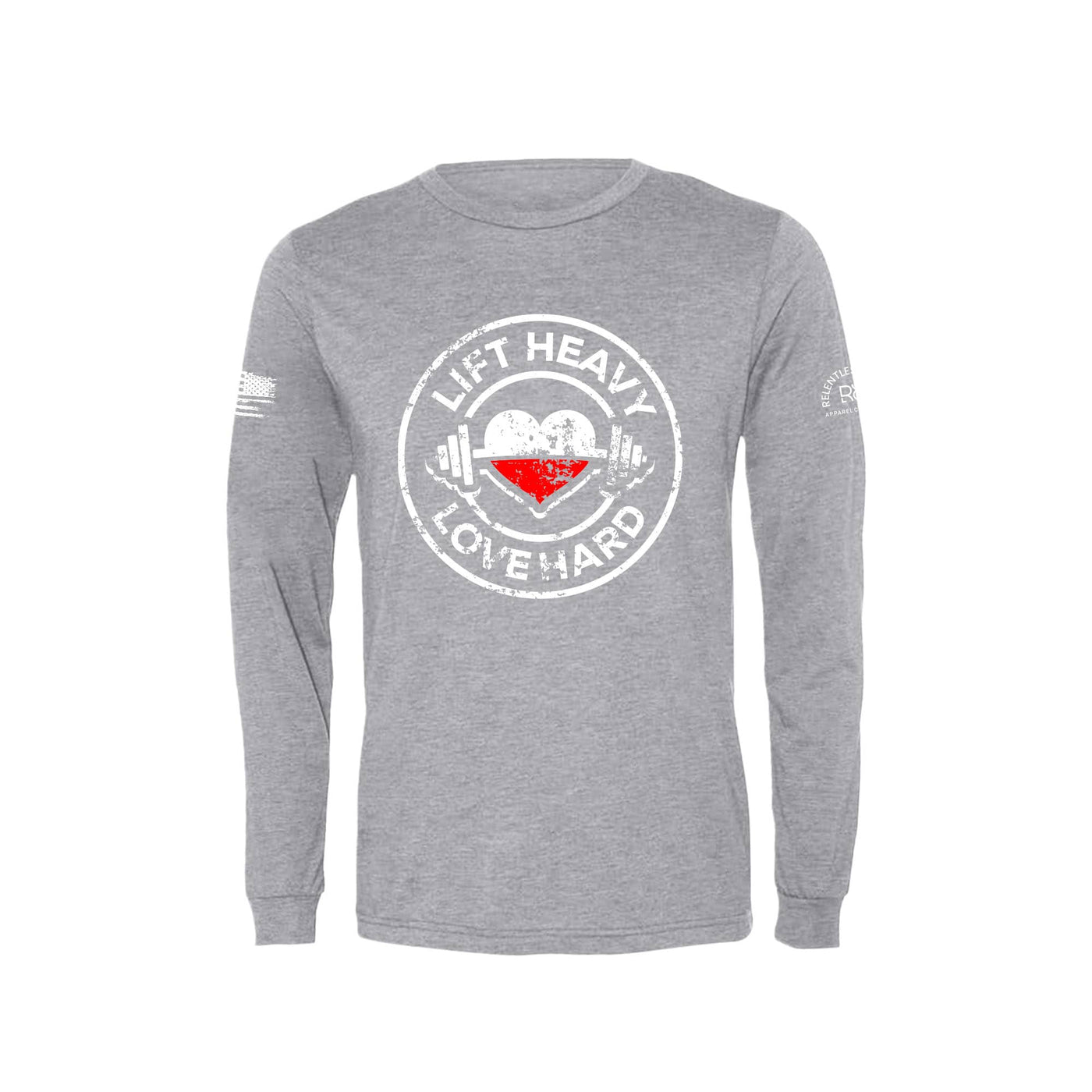 Athletic Grey Lift Heavy Love Hard Men's Long Sleeve