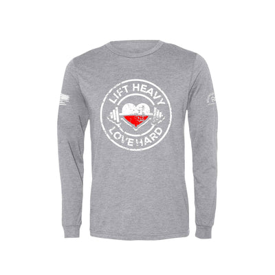 Athletic Grey Lift Heavy Love Hard Men's Long Sleeve