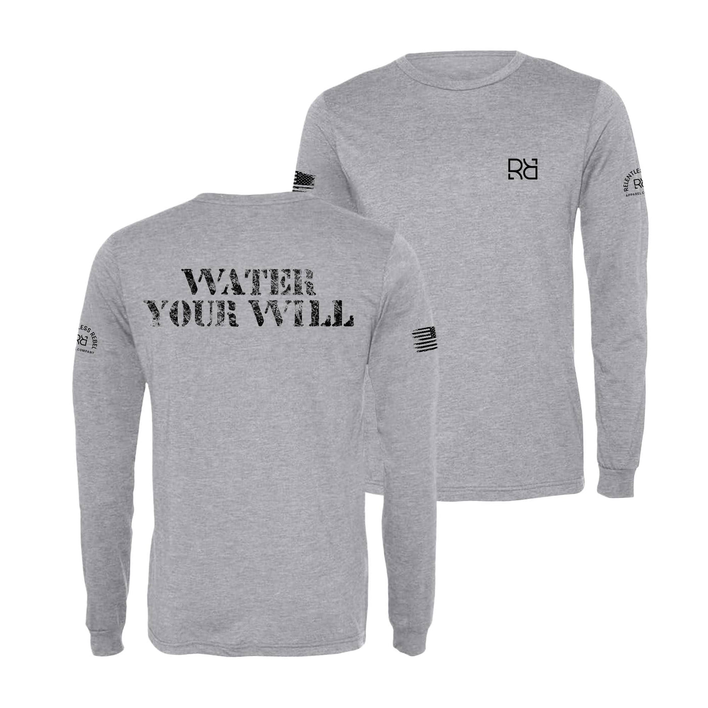 Athletic Grey Water Your Will Men's Long Sleeve