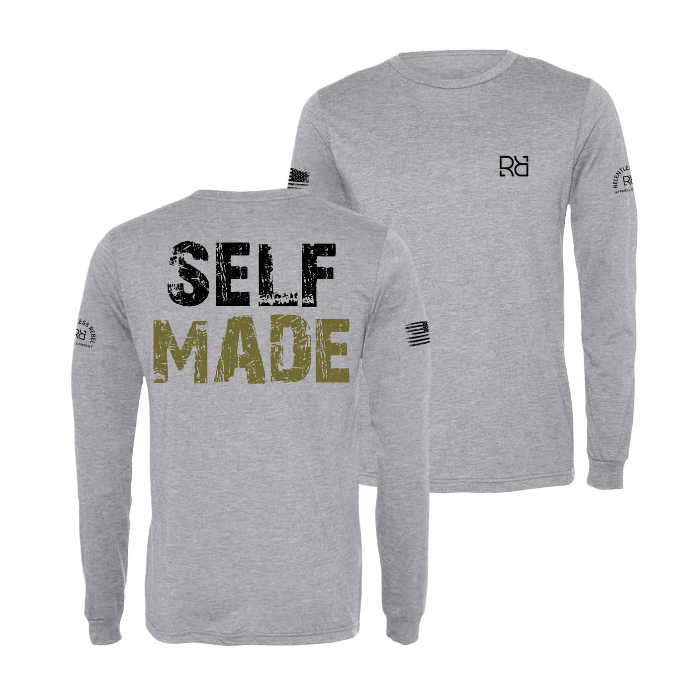 Athletic Grey Self Made Men's Dri Fit Long Sleeve